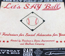 Invitation for a Baseball Themed Event